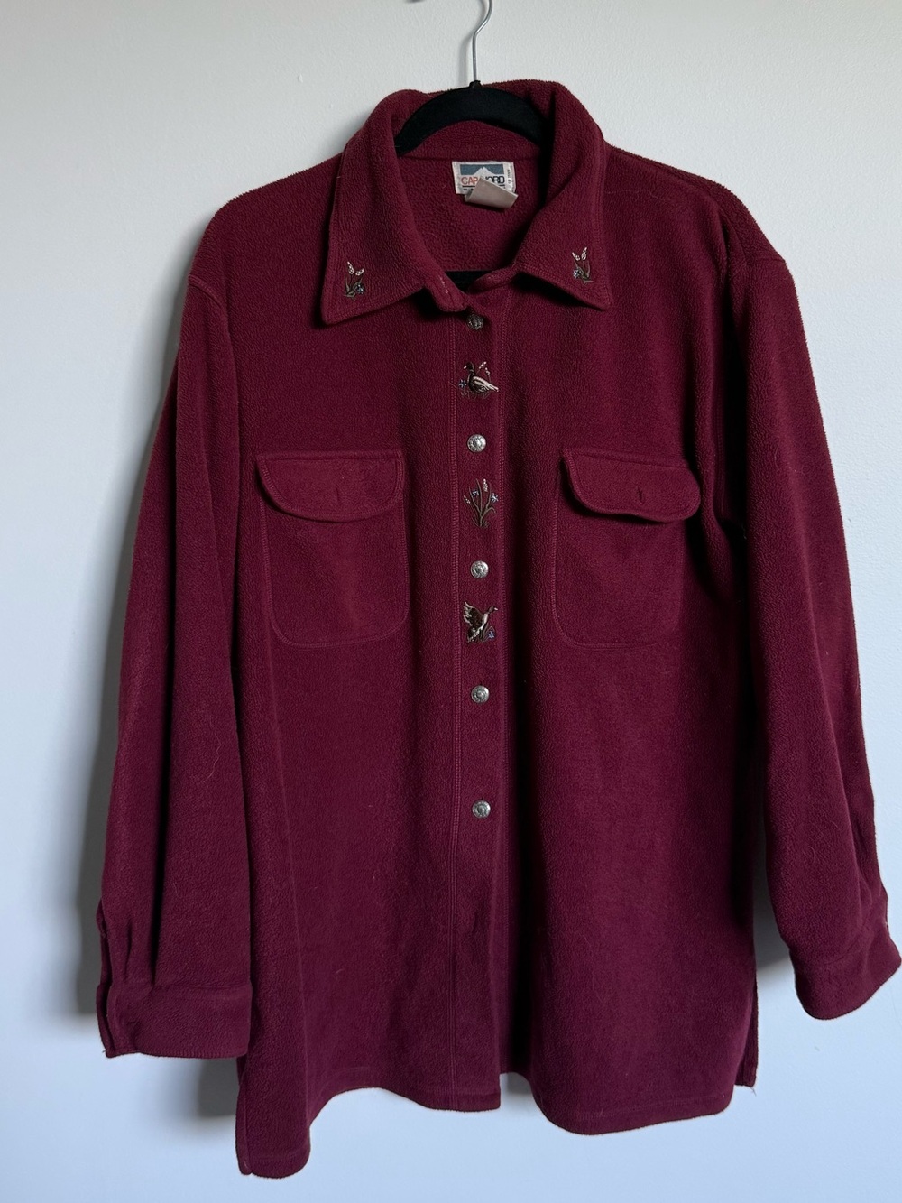 RARE Vintage Duck Embroidered Fleece Button Up - Cap Nord Large